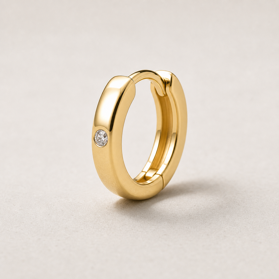 Single Hoop Earring in Gold