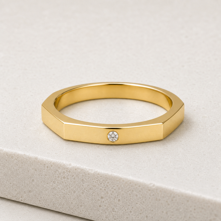 Hex Ring in Gold